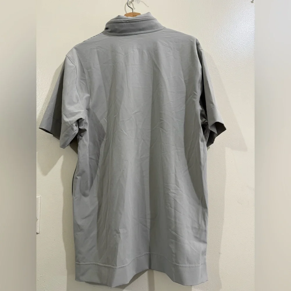 Nike Light Gray Short-Sleeve Quarter-Zip with Red Trojans & Swoosh